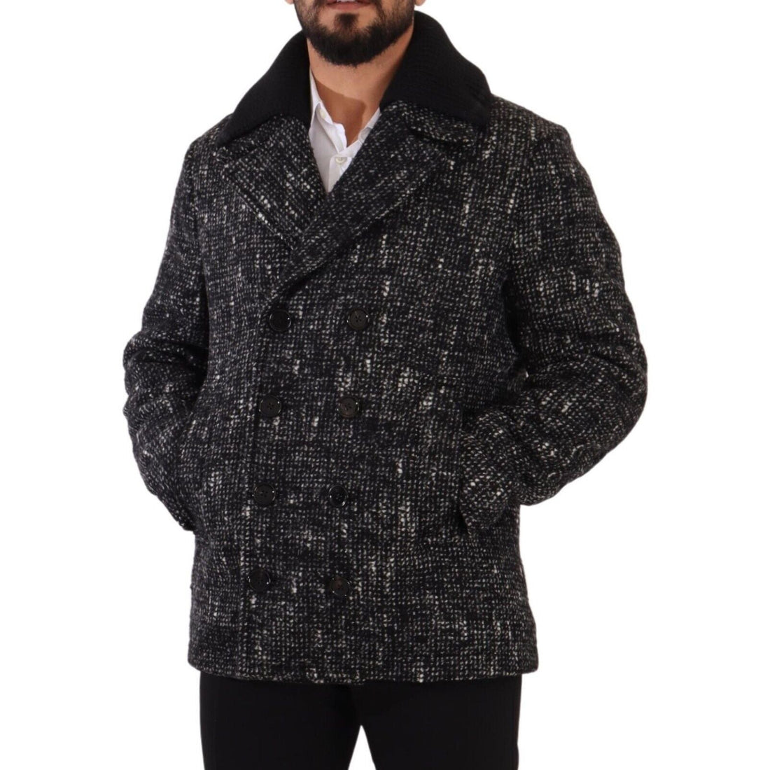 Dolce & Gabbana Chic Double Breasted Wool Blend Overcoat