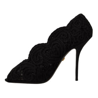 Dolce & Gabbana Elegant Black Lace Stiletto Heels