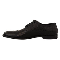 Dolce & Gabbana Black Exotic Leather Lace Up Formal Derby Shoes