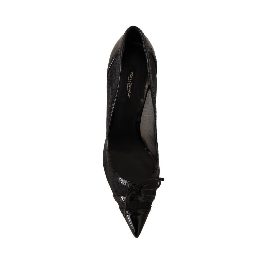 Dolce & Gabbana Elegant Black Mesh Stiletto Pumps