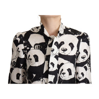 Dolce & Gabbana Chic Panda Print Silk Blouse