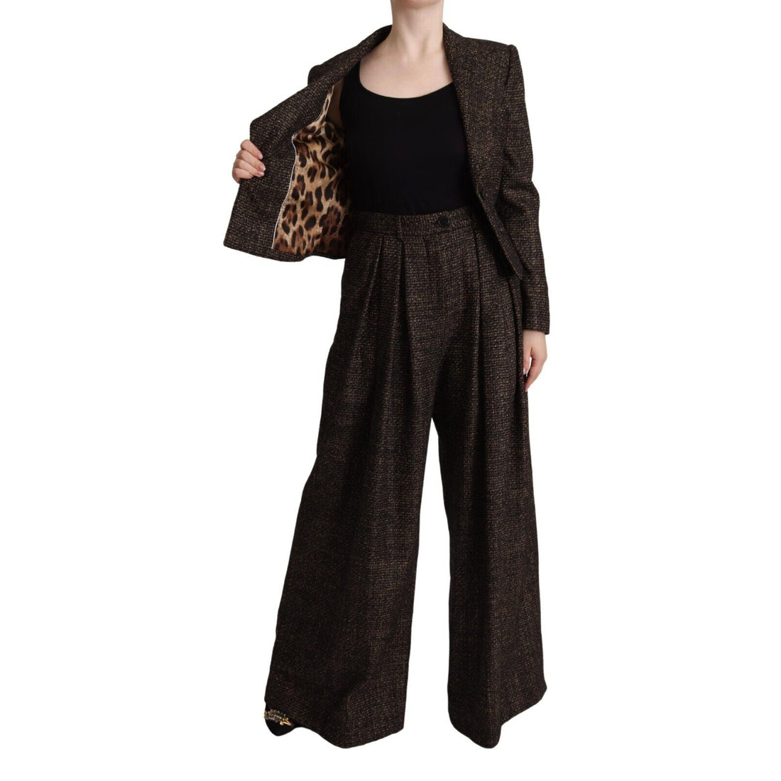 Dolce & Gabbana Dark Brown Wool Single Breasted 2 Pc Jacket Pants