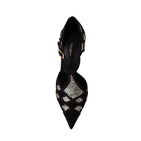 Dolce & Gabbana Elegant Crystal-Embellished Suede Pumps