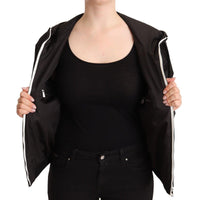 Dolce & Gabbana Black Polyester Hooded Bomber Full Zip Jacket