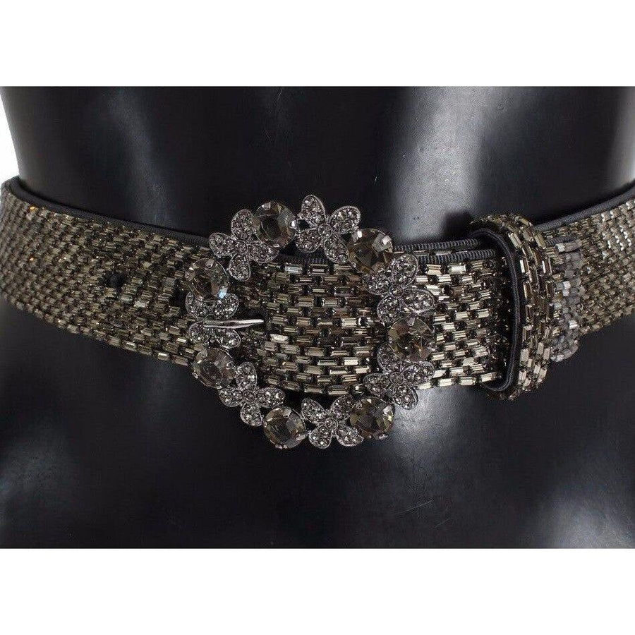 Dolce & Gabbana Multicolor Wide Crystal Buckle Sequined Belt