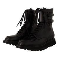 Dolce & Gabbana Elegant Black Leather Ankle Boots