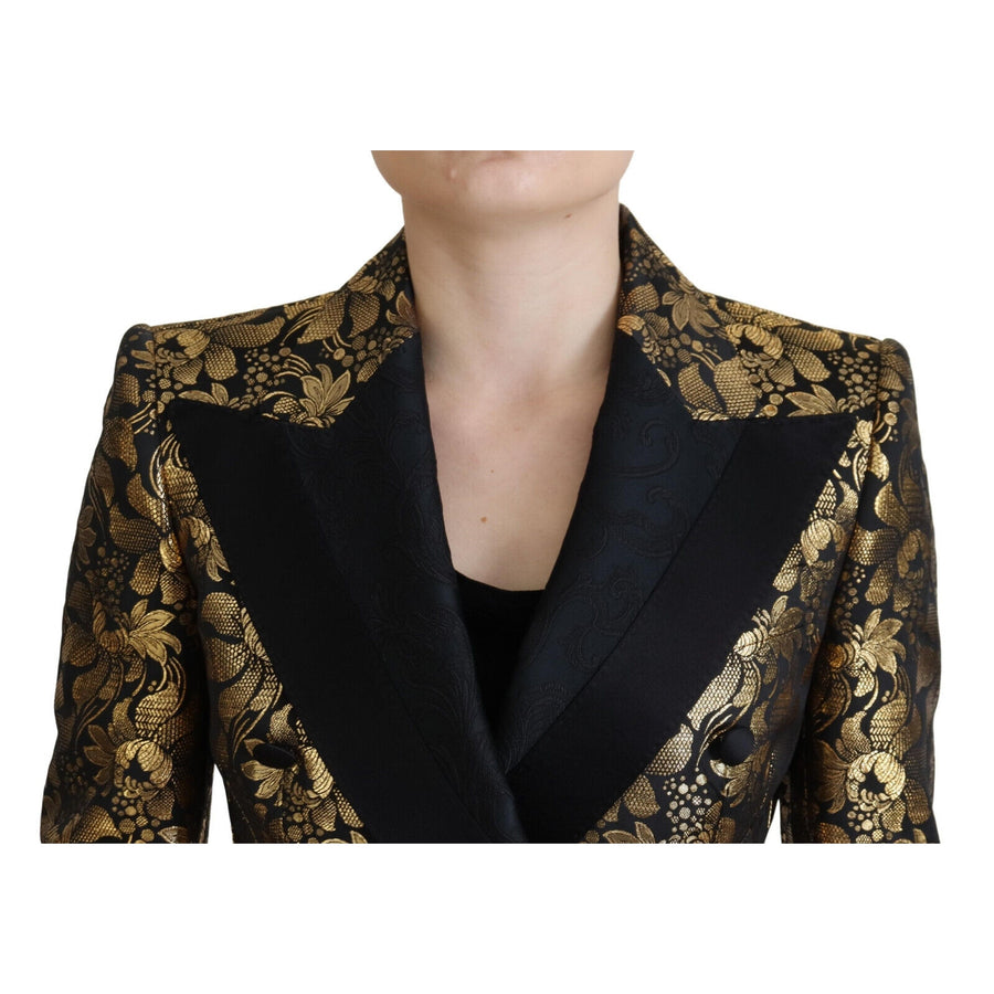 Dolce & Gabbana Elegant Black and Gold Floral Jacket