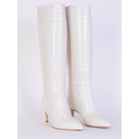Paris Texas Ivory Knee-High Stiletto Boots