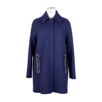 Love Moschino Elegant Winter Blue Wool-Blend Coat