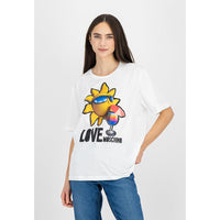 Love Moschino Chic Logo Print Cotton T-Shirt in White
