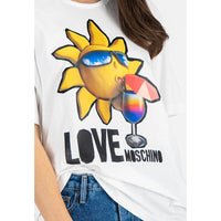 Love Moschino Chic Logo Print Cotton T-Shirt in White